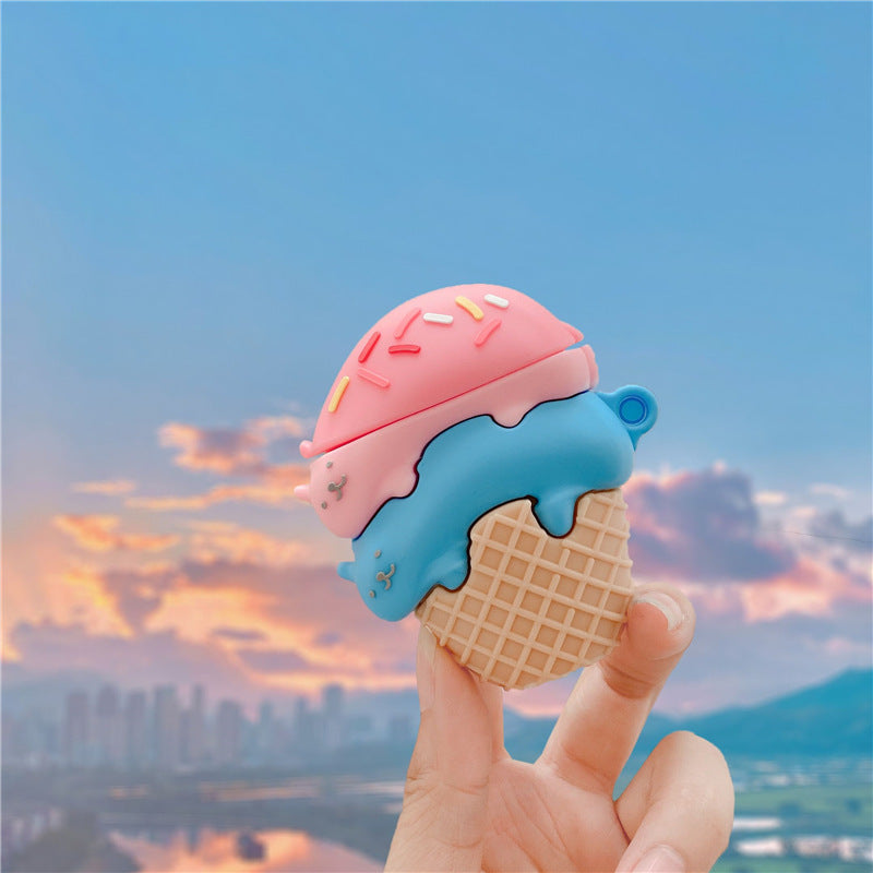 Compatible with Apple, Cute Stereo Cat Ice Cream Wireless Earphone Protective Cover